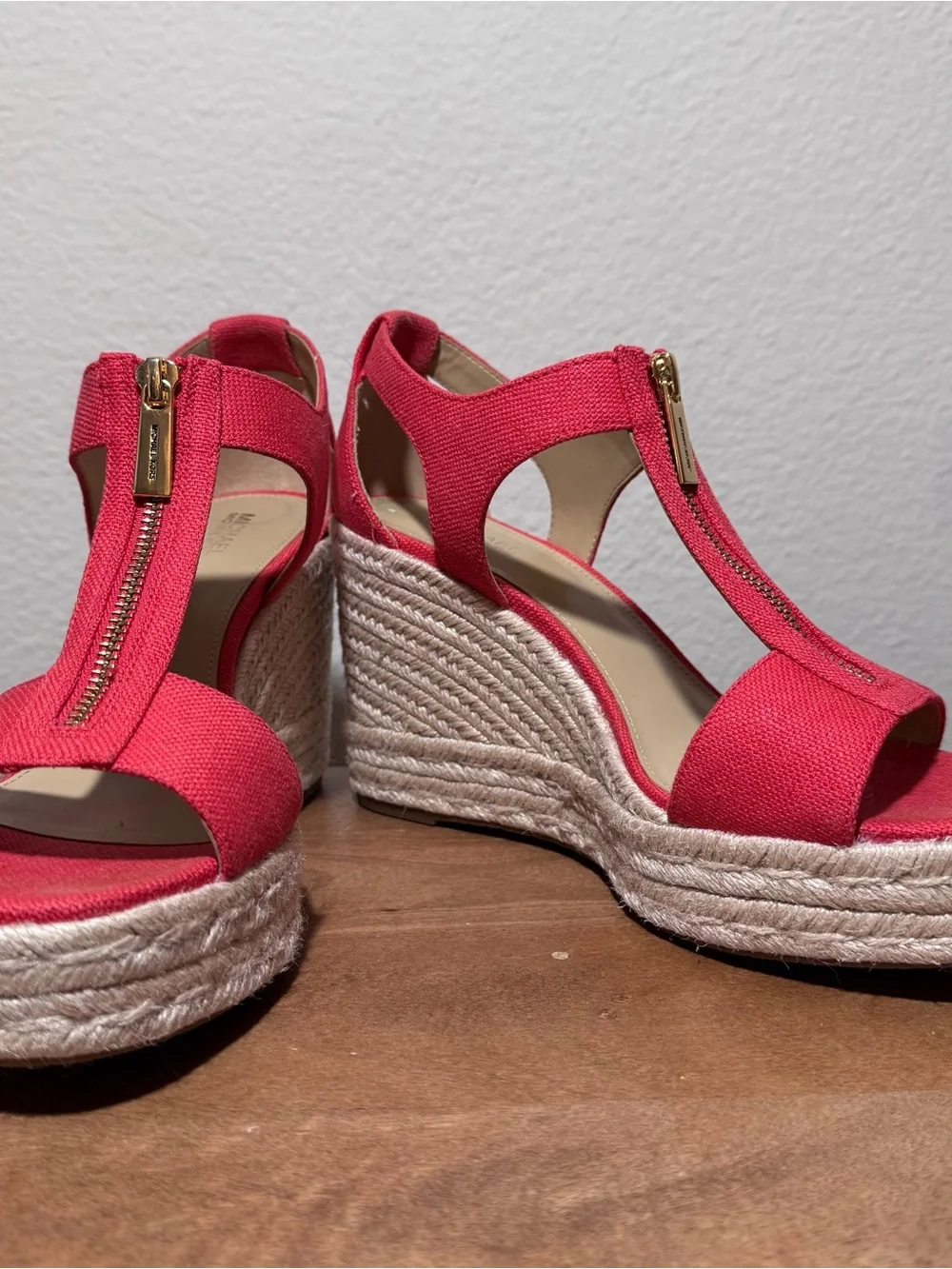Brand New Michael Kors Berkley Espadrille Mid Wedge Sandals